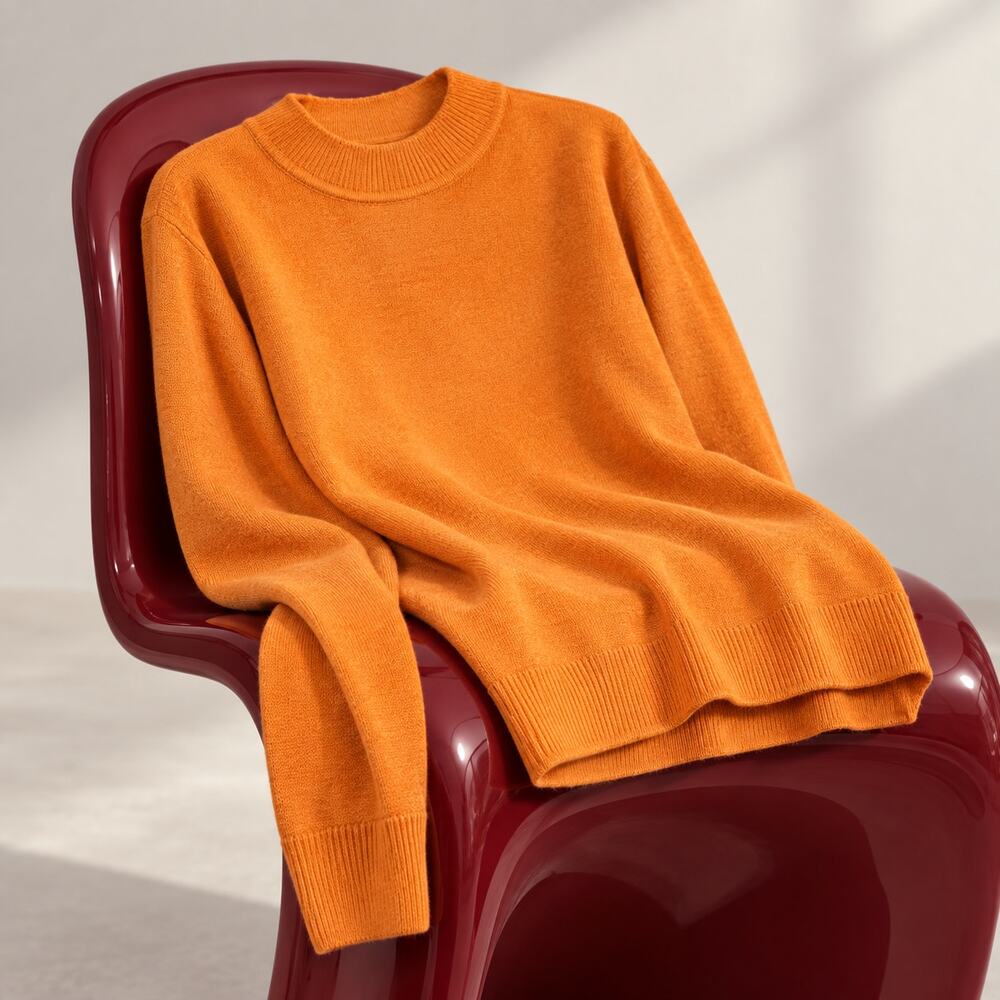 Sag Harbor Orange Mock Neck Sweater Size L NWT Long Sleeve